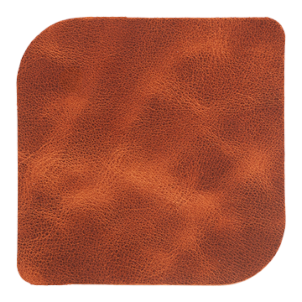 Kahverengi Kare Deri Bardak Altlığı 4’lü Sset